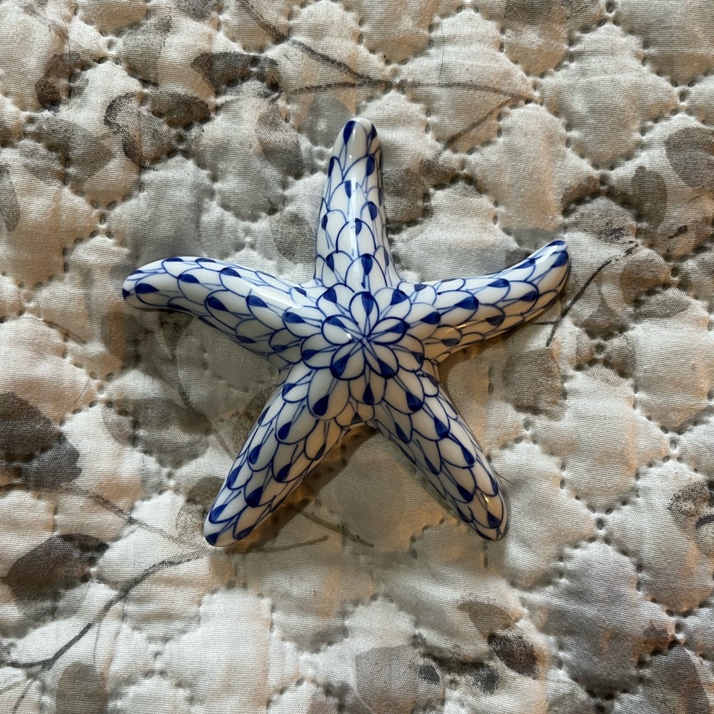 Andrea By Sadek White and Blue Starfish Decor